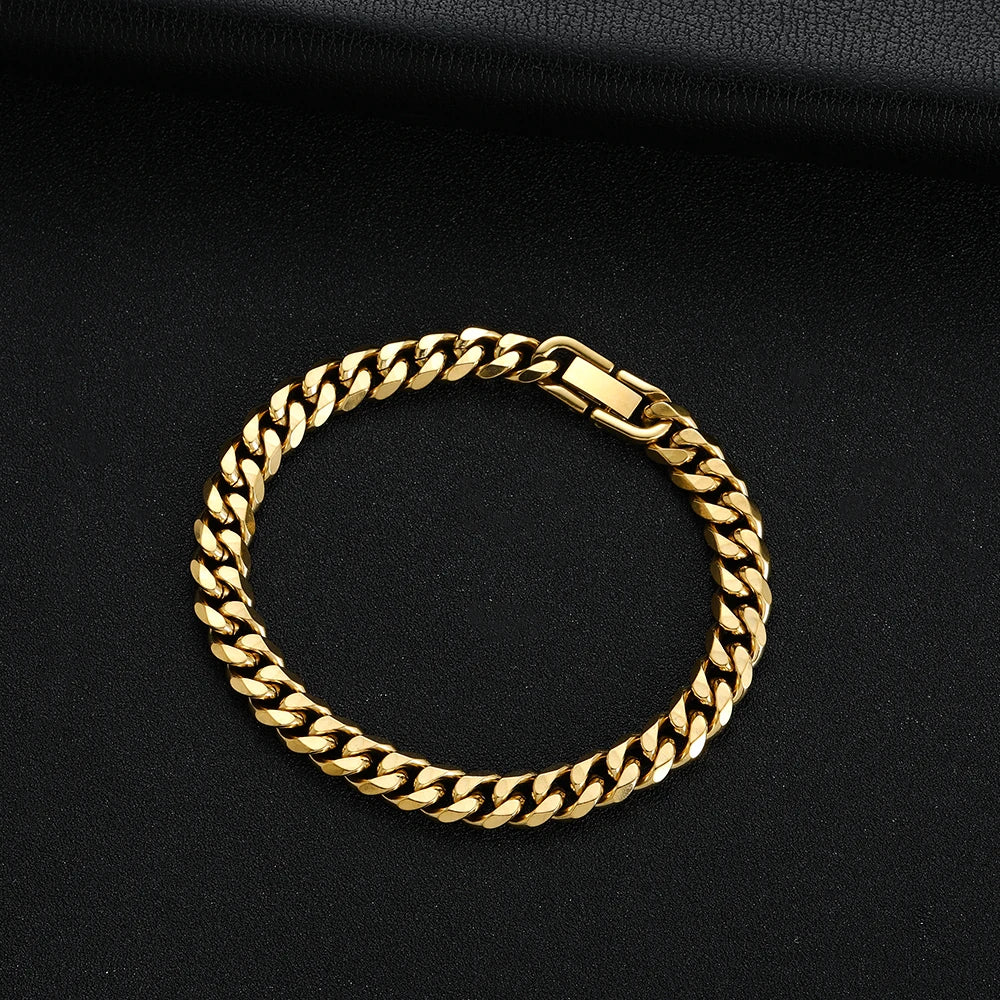 Bracelet Titanium Steel Golden Black.