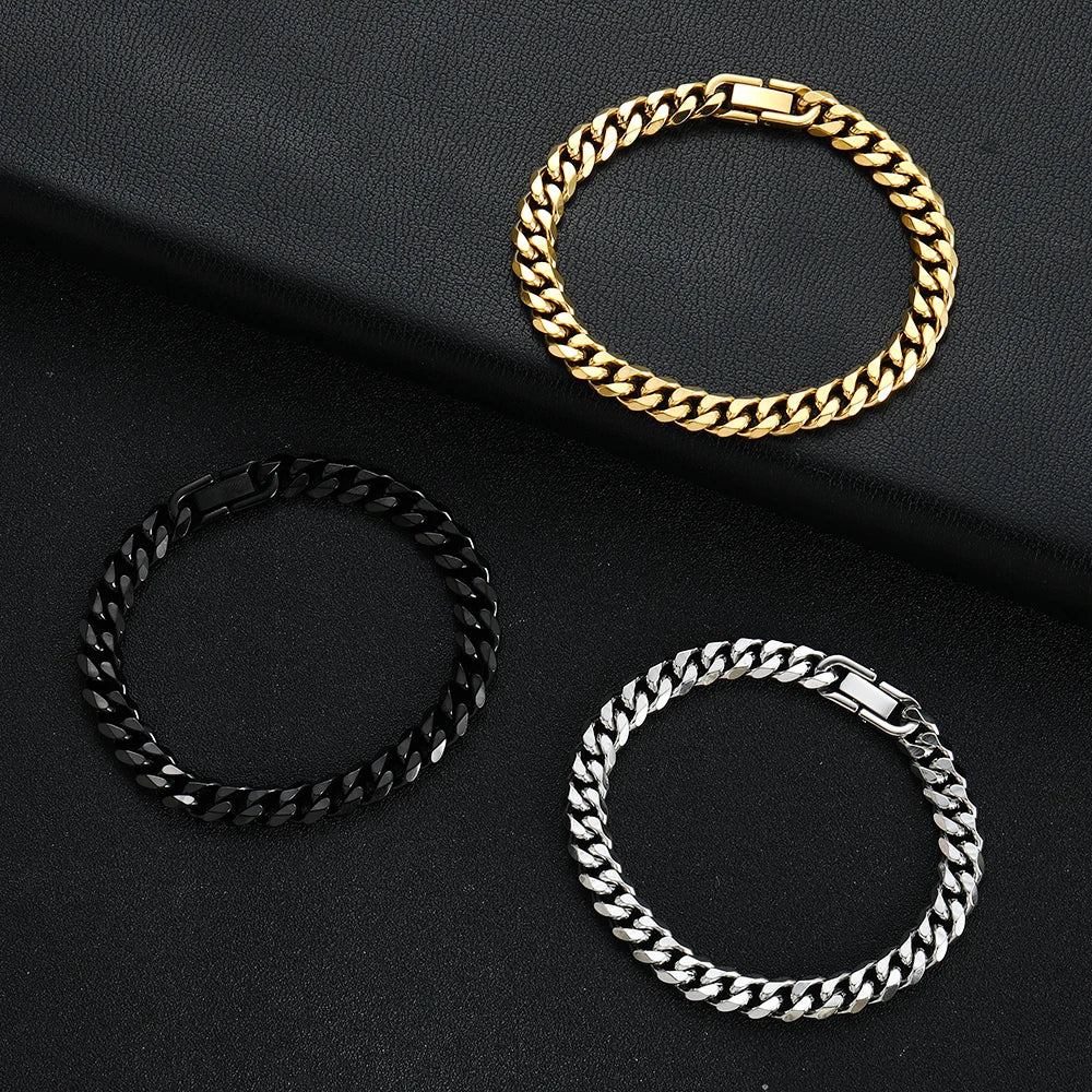 Bracelet Titanium Steel Golden Black.