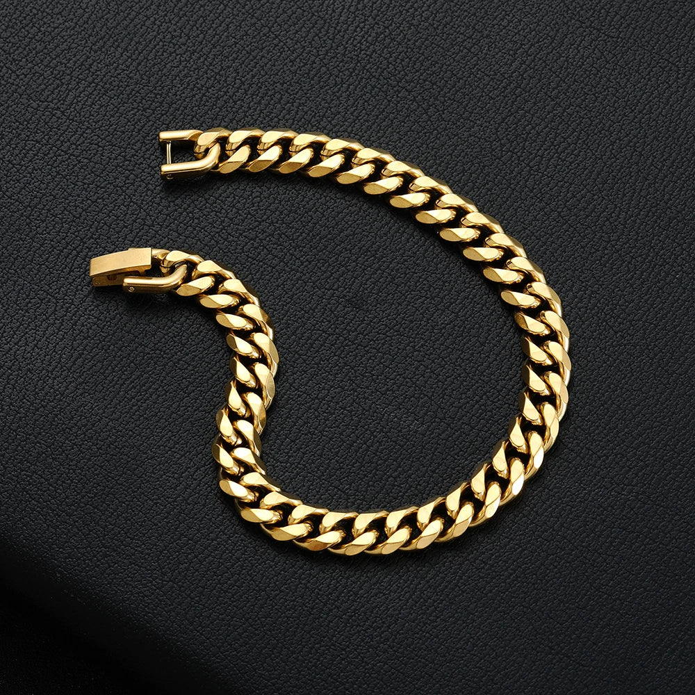 Bracelet Titanium Steel Golden Black.