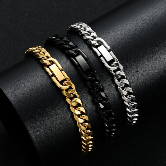 Bracelet Titanium Steel Golden Black.